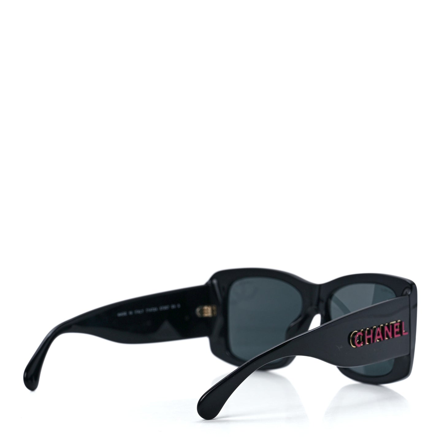 Acetate CC Logo Square Sunglasses 71472A Black Multicolor