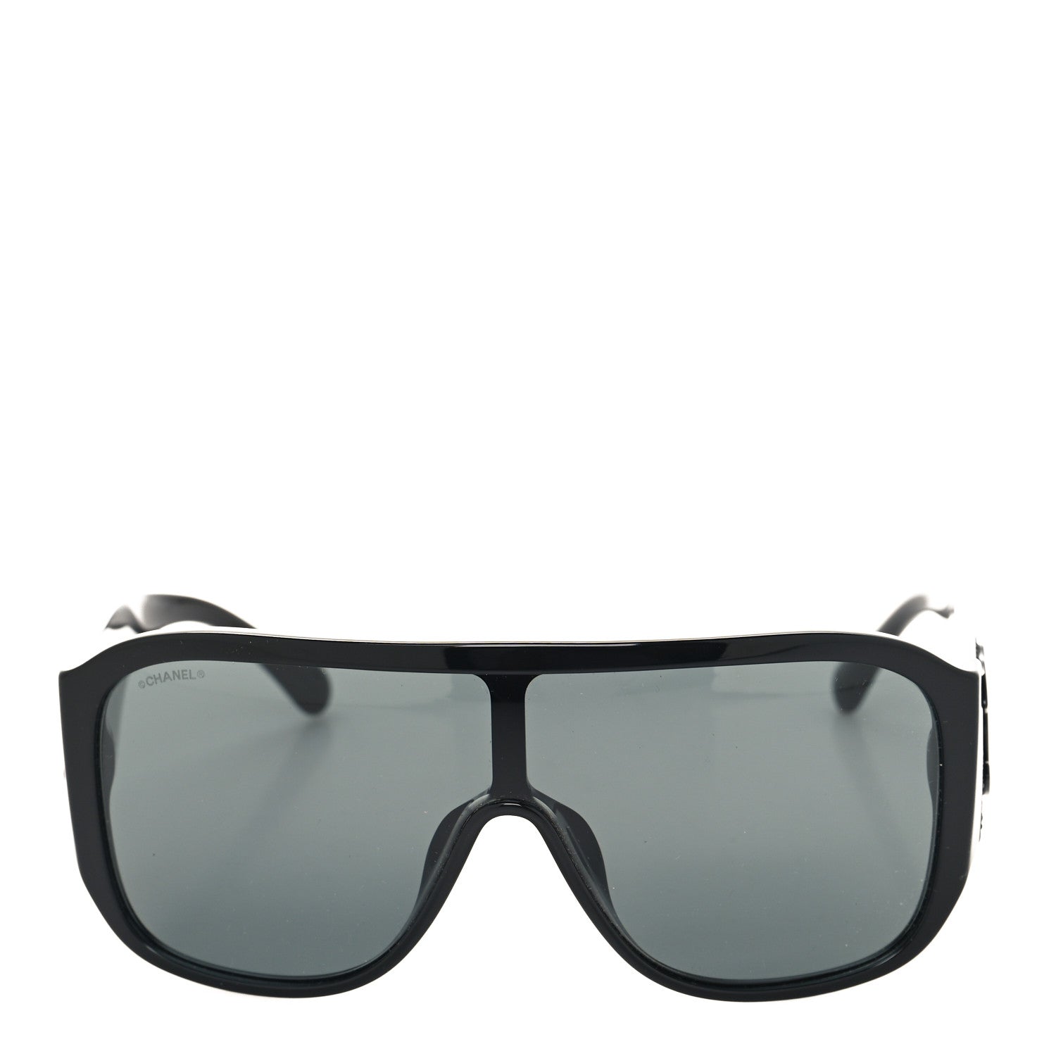 Chanel Acetate Crystal CC Shield Sunglasses 5466-B-A Black 2 of 6