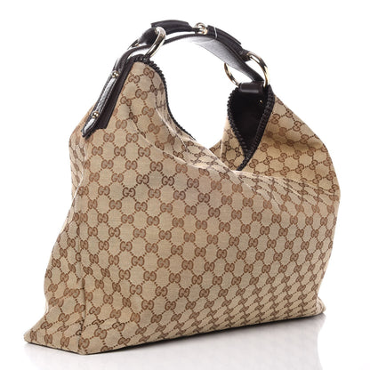 Gucci Monogram Large Horsebit Chain Hobo Dark Brown 3 of 8