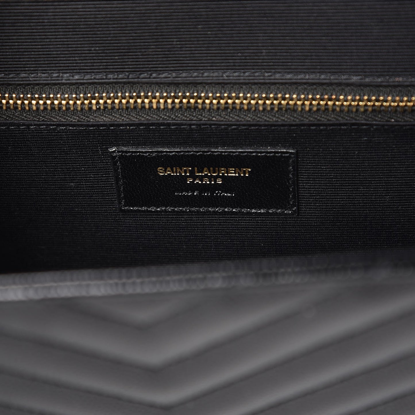 Grain De Poudre Matelasse Chevron Large Monogram Satchel Black