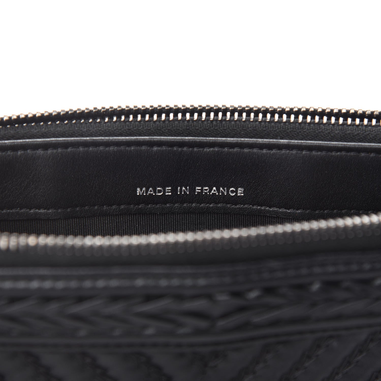 Chanel Calfskin Braided Chevron Quilted Small Boy Clutch With Chain Black 9 of 12