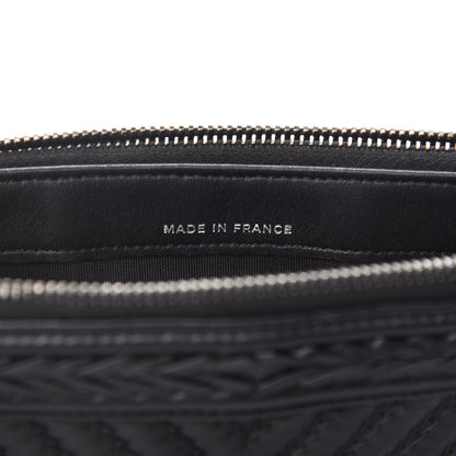 Chanel Calfskin Braided Chevron Quilted Small Boy Clutch With Chain Black 9 of 12