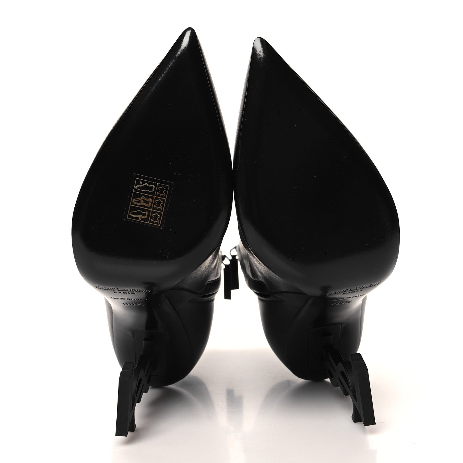 Saint Laurent Calfskin Opyum Ankle Boots 38.5 Black 5 of 8