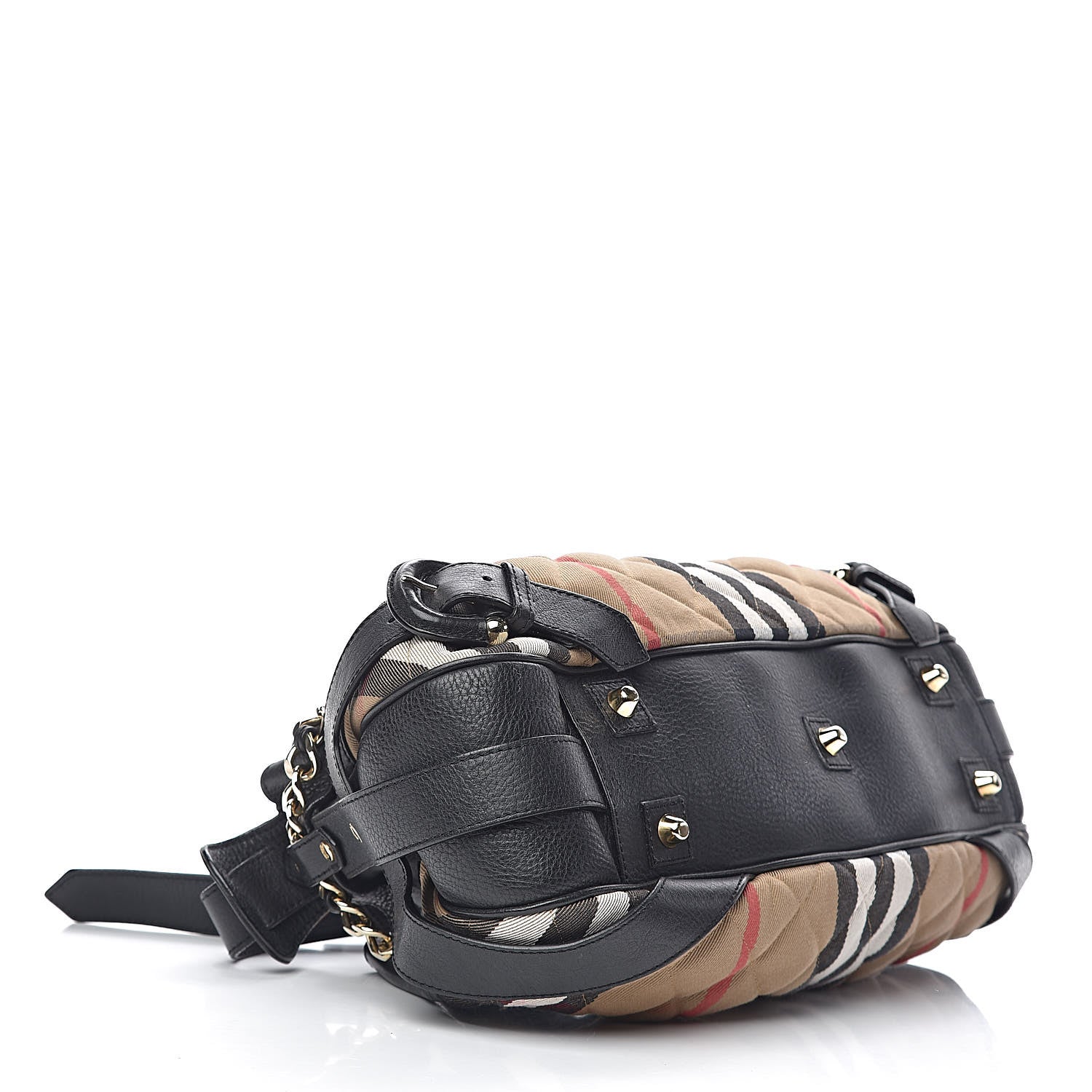 Burberry Grainy Calfskin House Check Margaret Bag Black 4 of 11