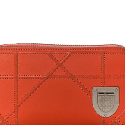 Christian Dior Calfskin Cannage Medium Diorama Voyageur Wallet Orange 19 of 24