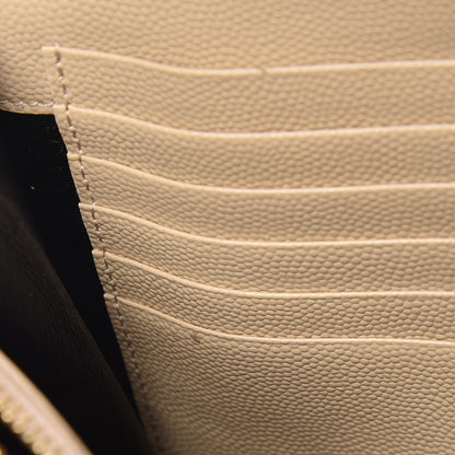 Saint Laurent Grain De Poudre Matelasse Chevron Monogram Chain Wallet Nude Powder 7 of 8