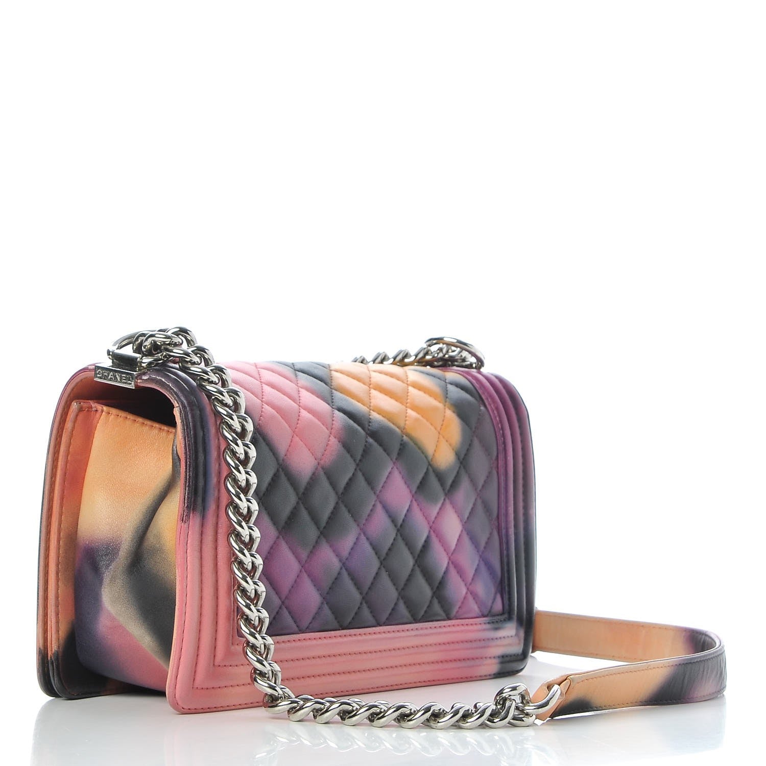 Chanel Printed Lambskin Quilted Medium Flower Power Boy Flap 3 of 8