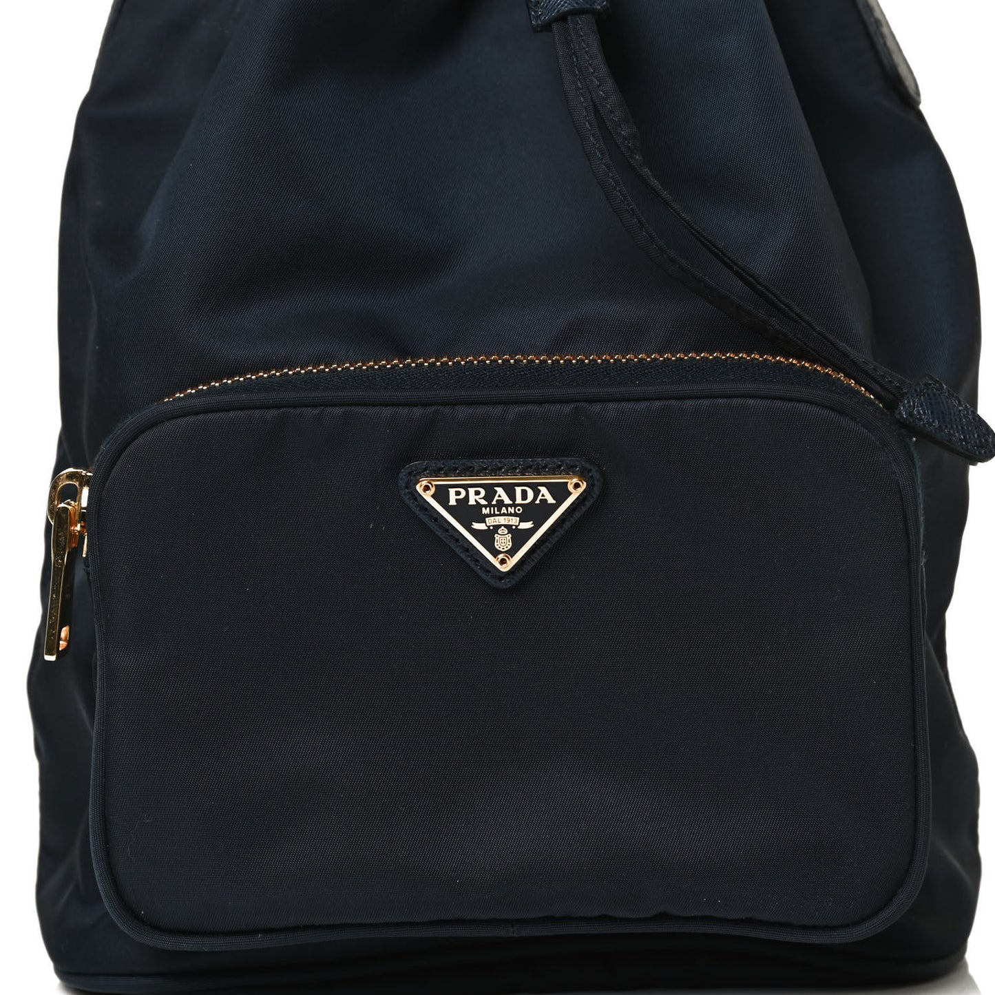 Saffiano Tessuto Nylon Mini Bucket Crossbody Bag Navy