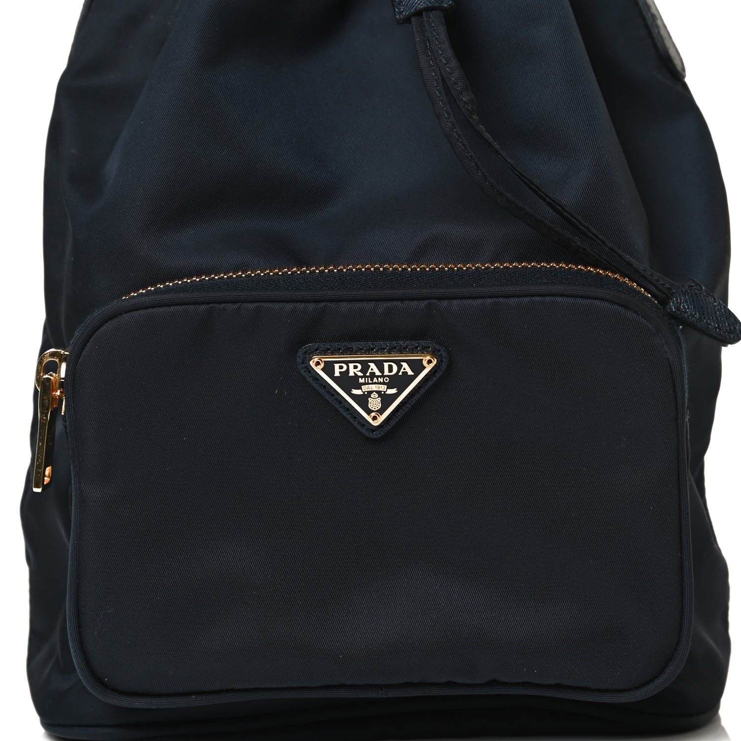 Prada Saffiano Tessuto Nylon Mini Bucket Crossbody Bag Navy 6 of 14