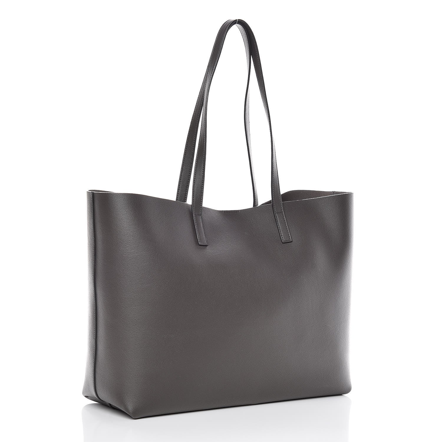 Saint Laurent Calfskin Large Shopping Tote Coal 4 of 10