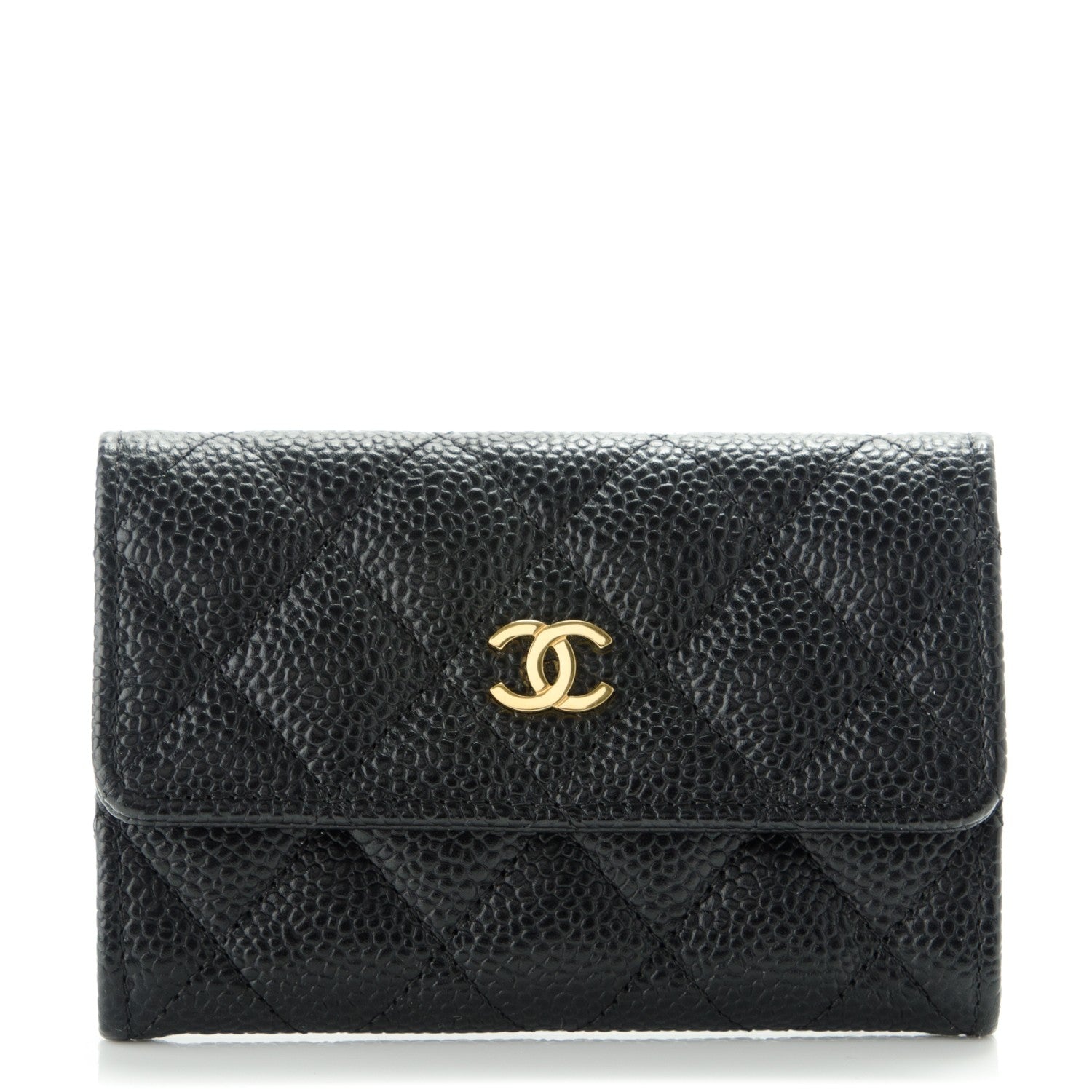 Chanel Caviar Quilted Flap Card Holder Black 1 of 8