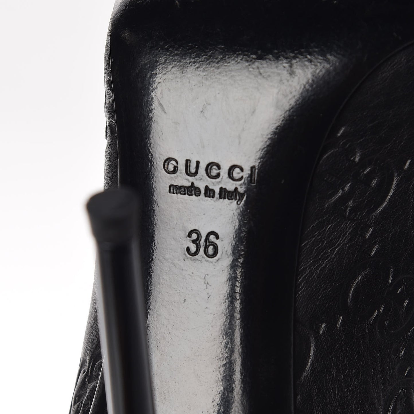 Guccissima GG Peep Toe Heels 36 Black