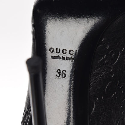 Gucci Guccissima GG Peep Toe Heels 36 Black 9 of 11