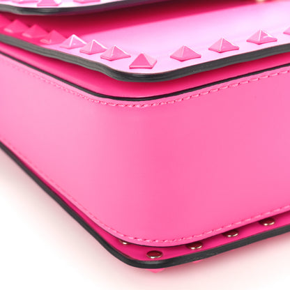 Valentino Garavani Smooth Calfskin Enamel Tonal Rockstud23 Shoulder Bag Pink PP 8 of 9