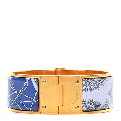 Hermes Enamel Printed Wide Coup De Fouet Au Bloc Hinged Bracelet 1 of 4