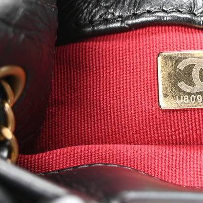 Chanel Metallic Lambskin Quilted Pearl Crown Drawstring Bag Anthracite 7 of 11
