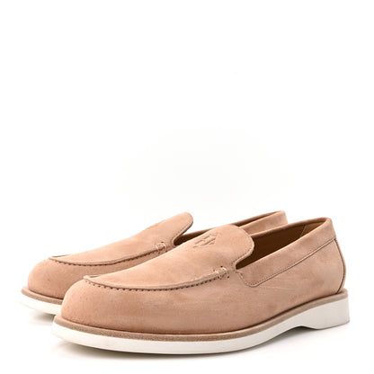 Hermes Suede Calfskin Womens Low Loafers 39.5 Beige Perlino 4 of 10