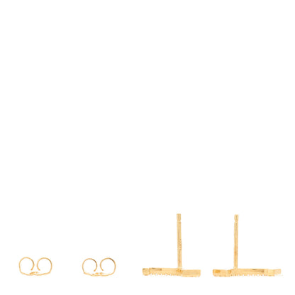 Tiffany 18K Yellow Gold Diamond T Smile Earrings 3 of 4