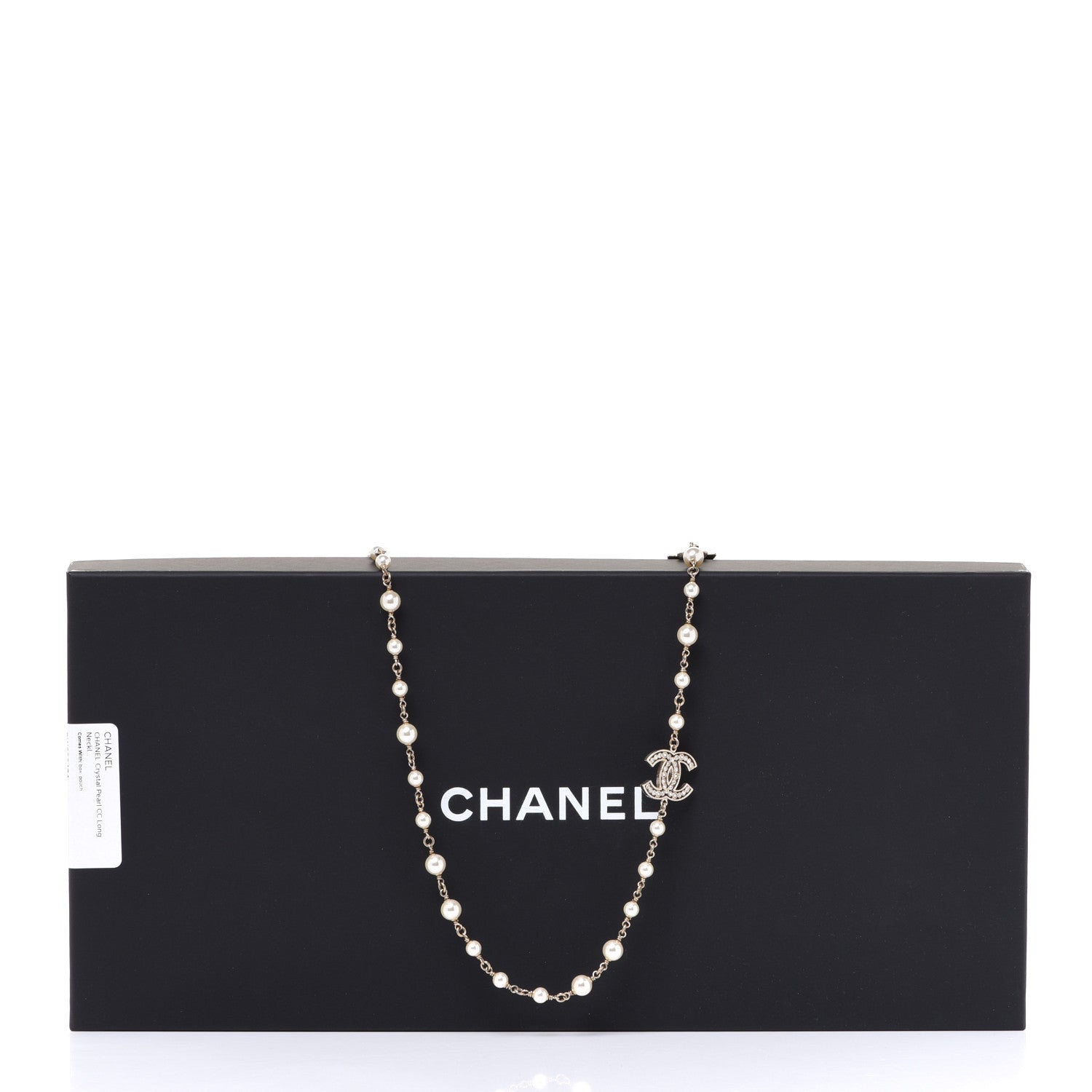 Chanel Crystal Baguette Pearl CC Cross Necklace Gold 7 of 7