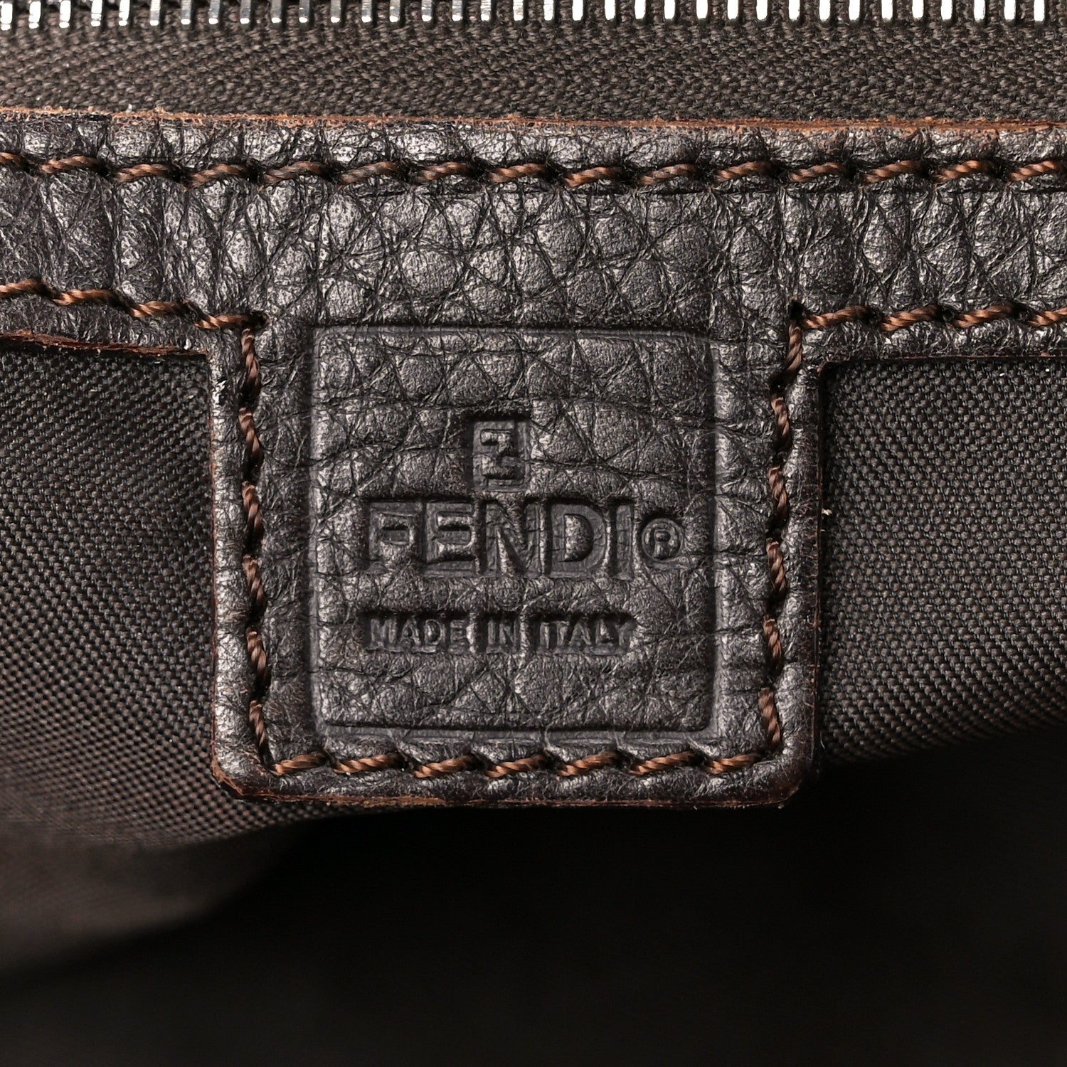 Fendi Velvet Zucca Cuoio Romano Selleria Tote Tobacco Moro 6 of 10