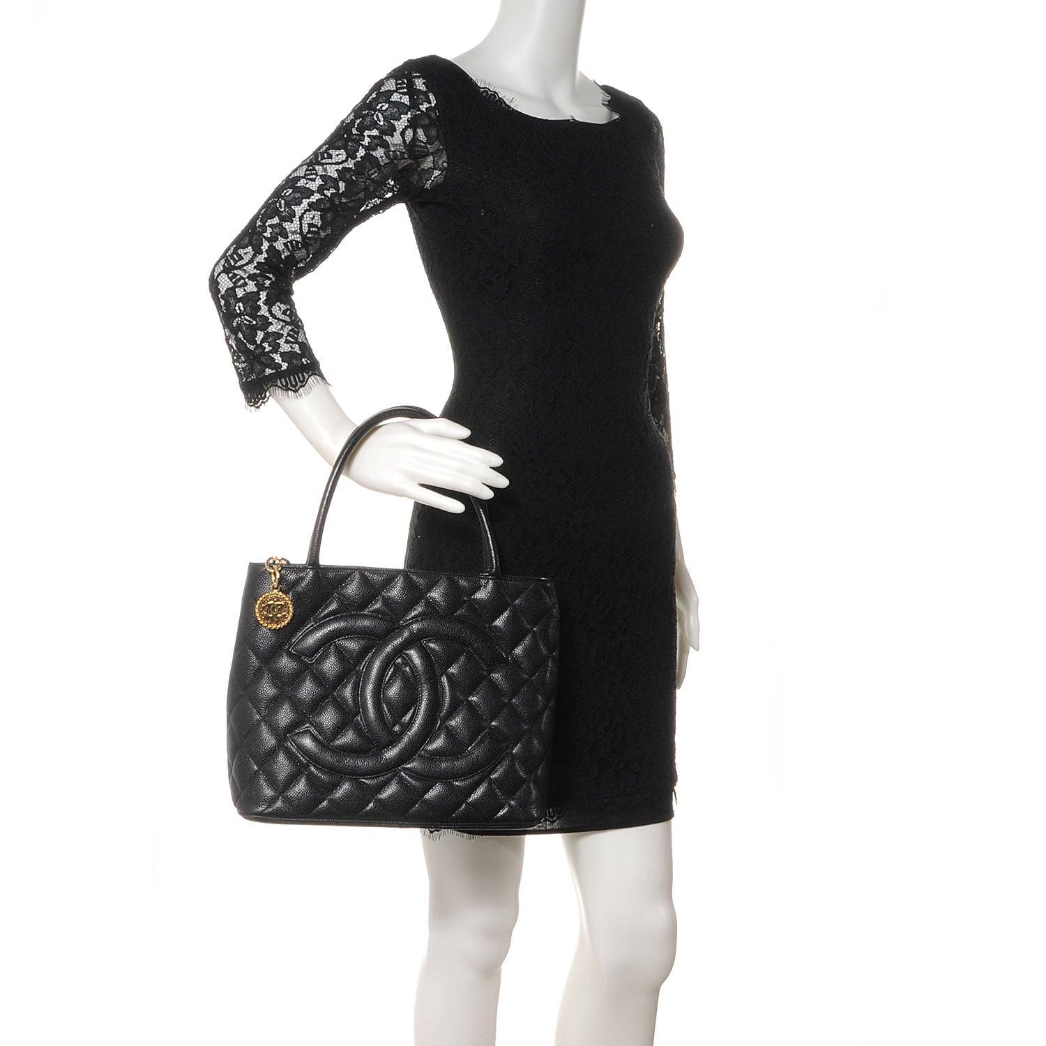 Chanel Caviar Medallion Tote Black 2 of 7