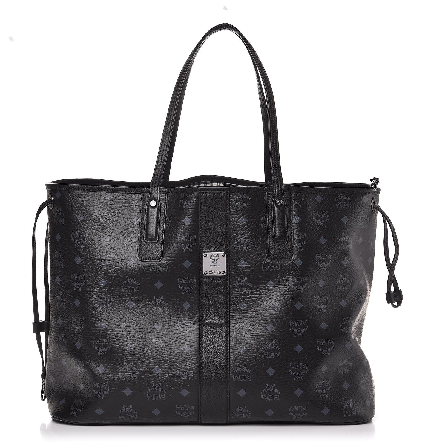MCM Visetos Large Liz Reversible Shopper Tote Black 3 of 9