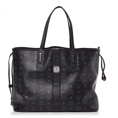 MCM Visetos Large Liz Reversible Shopper Tote Black 3 of 9