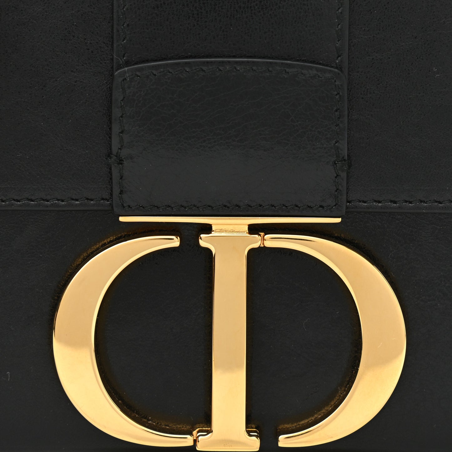 Crackled Lambskin 30 Montaigne Box Bag Black