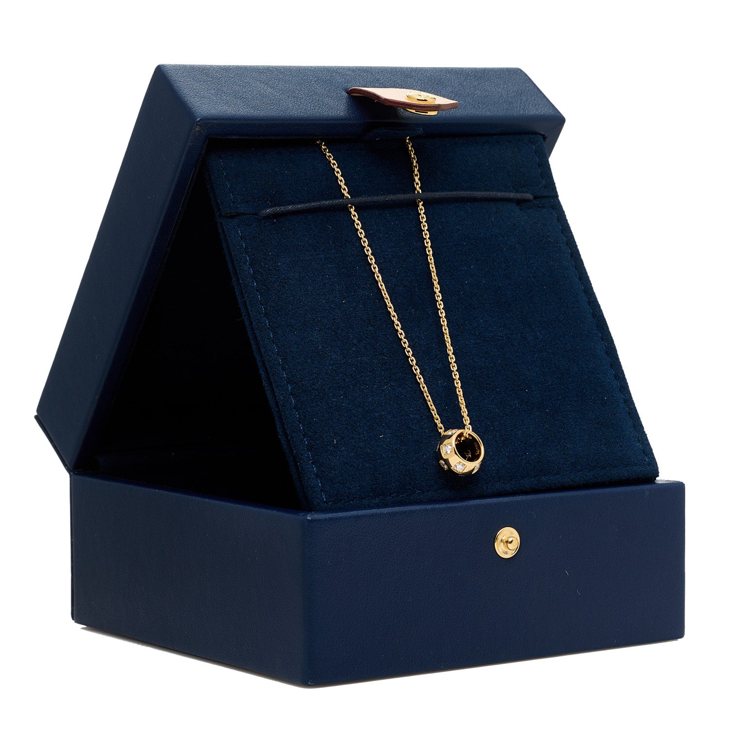 Louis Vuitton 18K Pink Gold Diamond Le Damier de Louis Vuitton Pendant Necklace 6 of 6