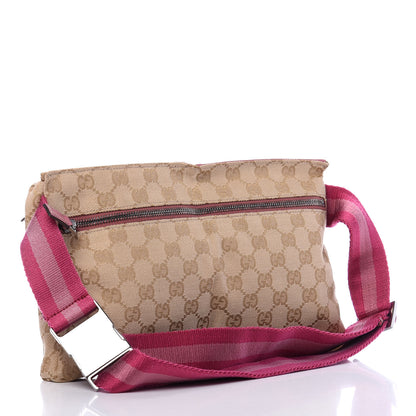 Gucci GG Monogram Web Double Pocket Belt Bag Pink 3 of 10