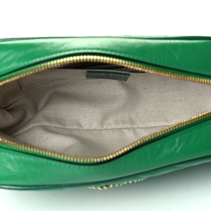 Gucci Azalea Calfskin Enamel Matelasse Diagonal Small Torchon GG Marmont Chain Shoulder Bag New Shamarock Emerald 4 of 7