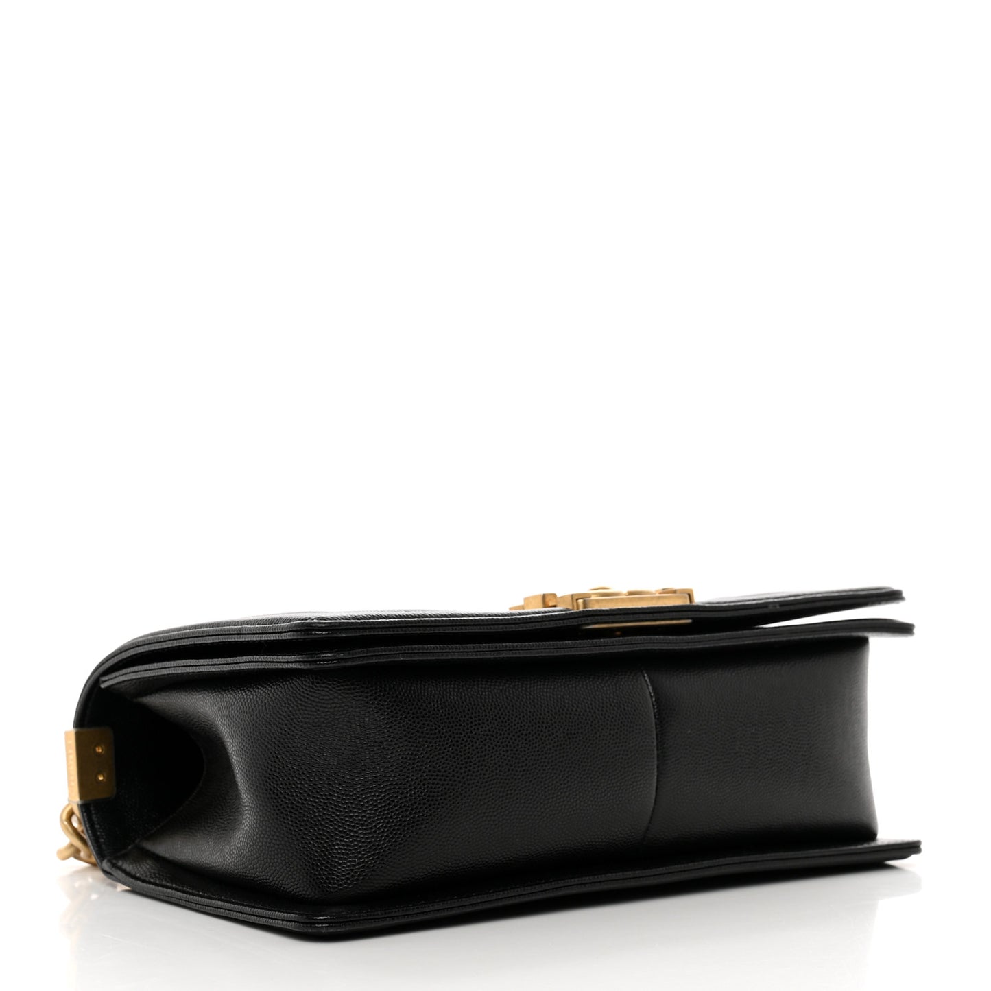 Caviar Chevron Quilted Medium Boy Flap Black