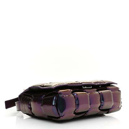 Bottega Veneta Glossy Nail Polish Nappa Maxi Intreccio Padded Cassette Crossbody Bag Holographic 3 of 9