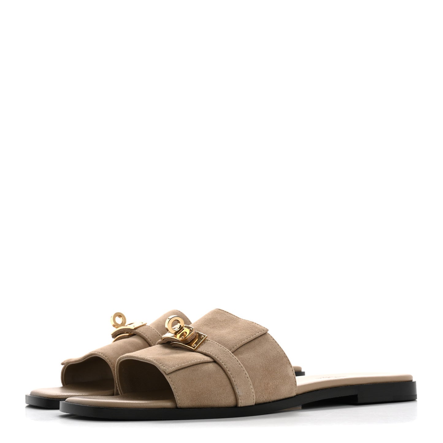 Suede Goatskin Giulia Sandals 39 Beige Sable