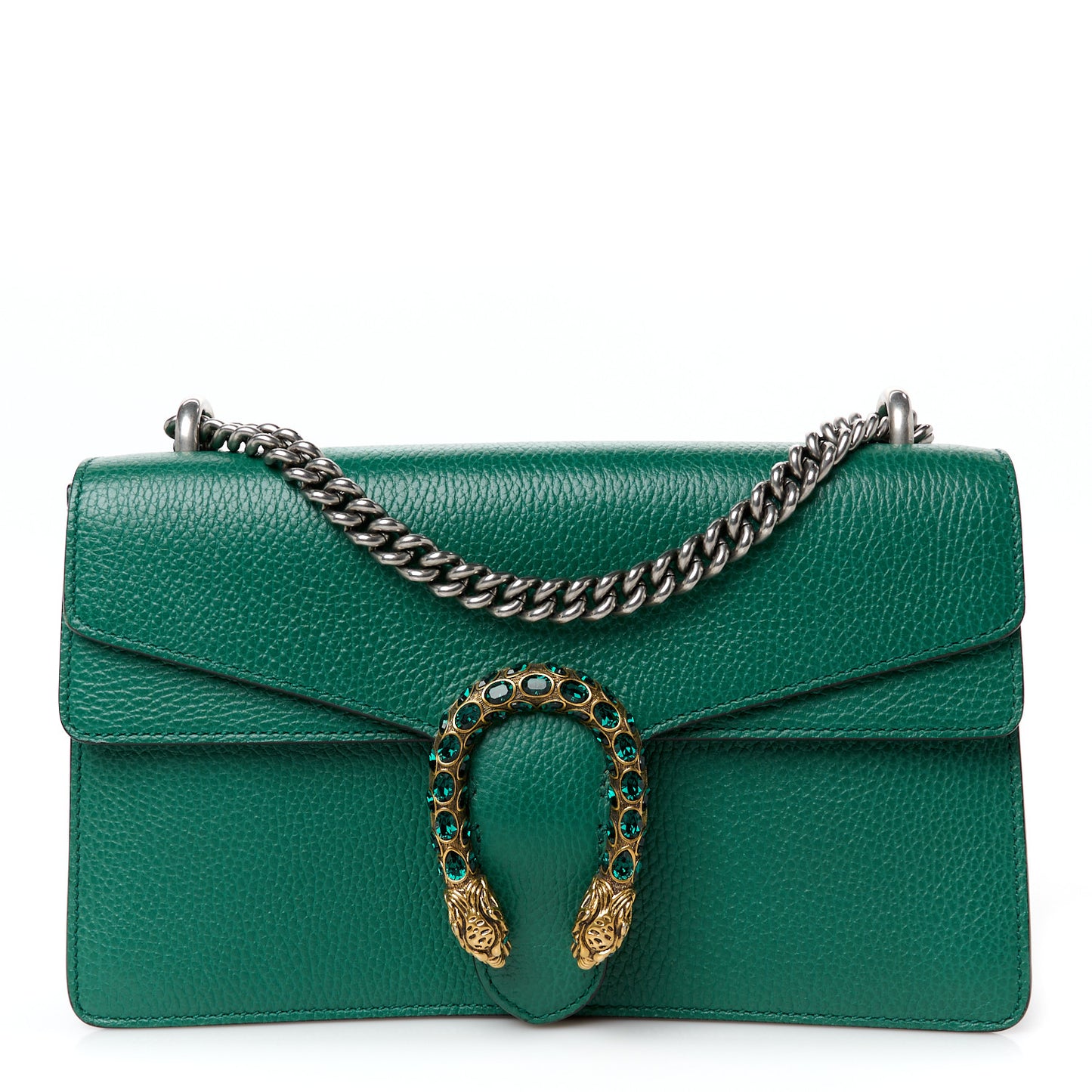 Dollar Calfskin Crystal Small Dionysus Shoulder Bag Emerald