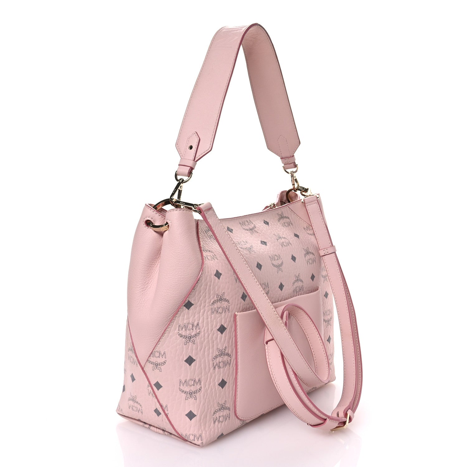 MCM Visetos Medium Klara Hobo Powder Pink 3 of 12