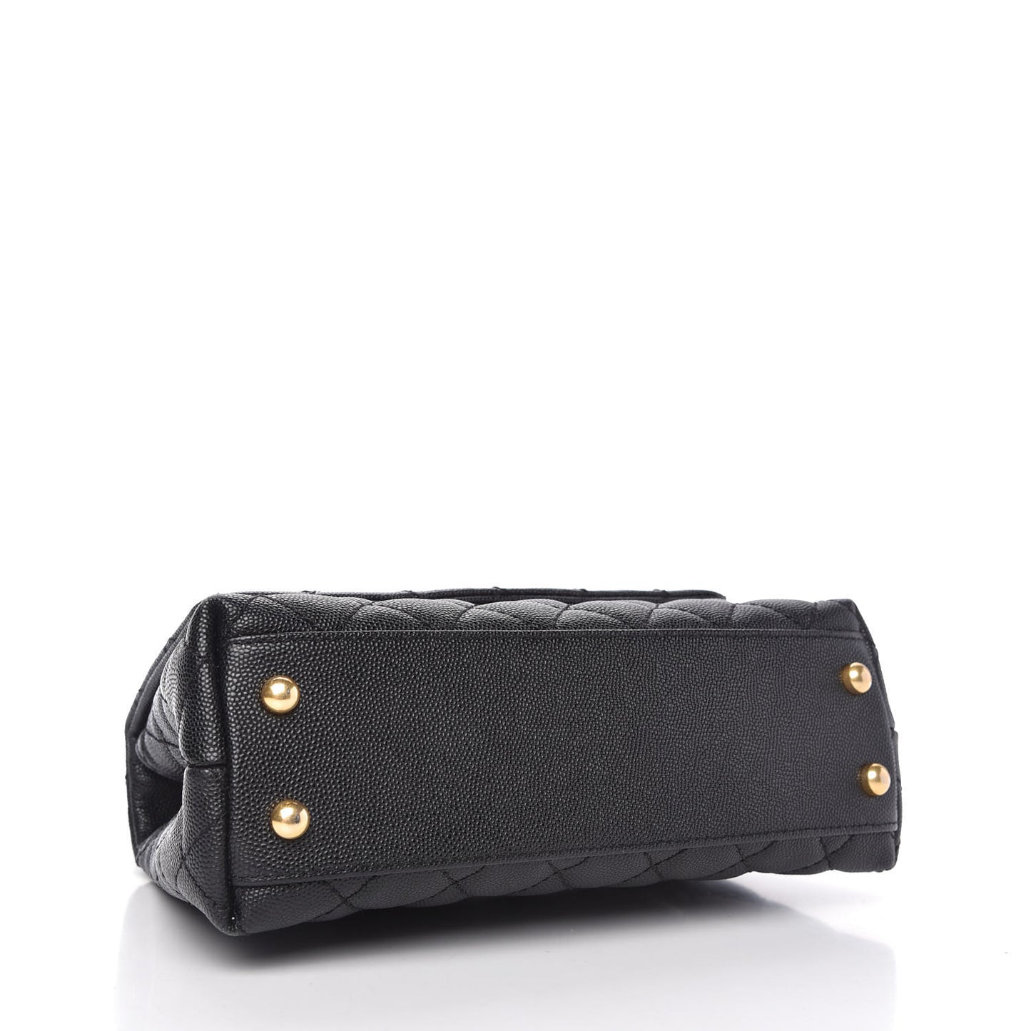 Caviar Quilted Mini Coco Handle Flap Black