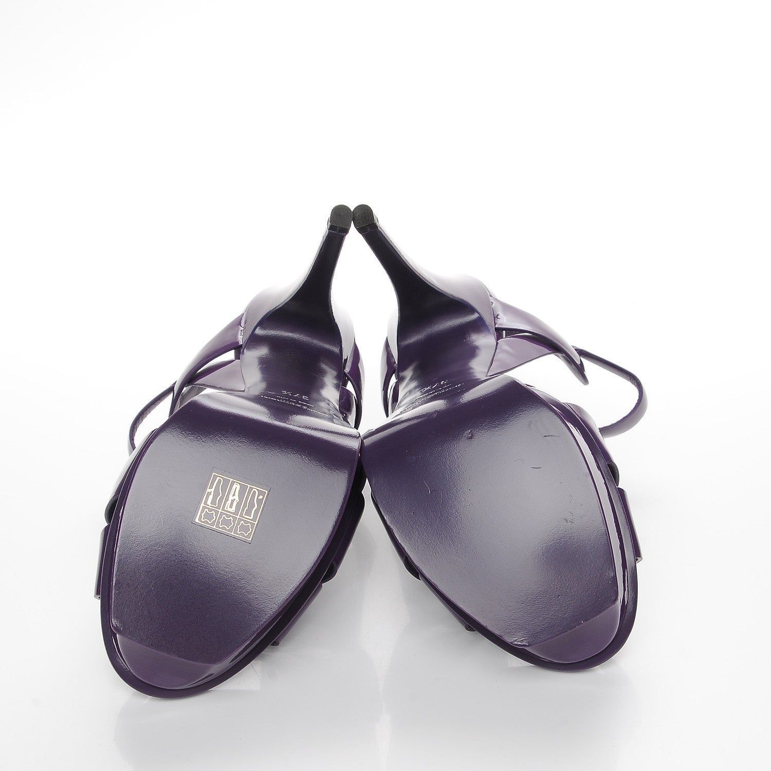 Saint Laurent Patent Tribute 105 Platform Sandals 37.5 Purple 5 of 8