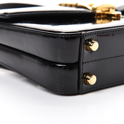 Gucci Mousse Top Patent Mini Sylvie 1969 Top Handle Bag Black 9 of 11