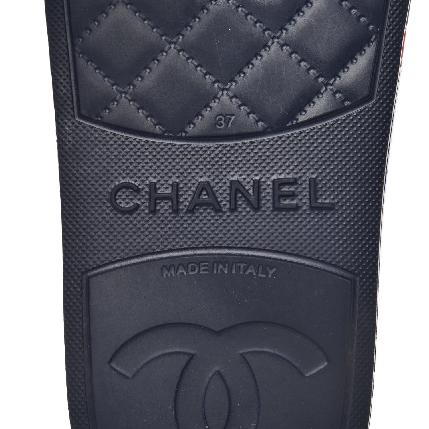 Chanel Rubber CC Flat Slide Sandals 37 Pink Red 7 of 10