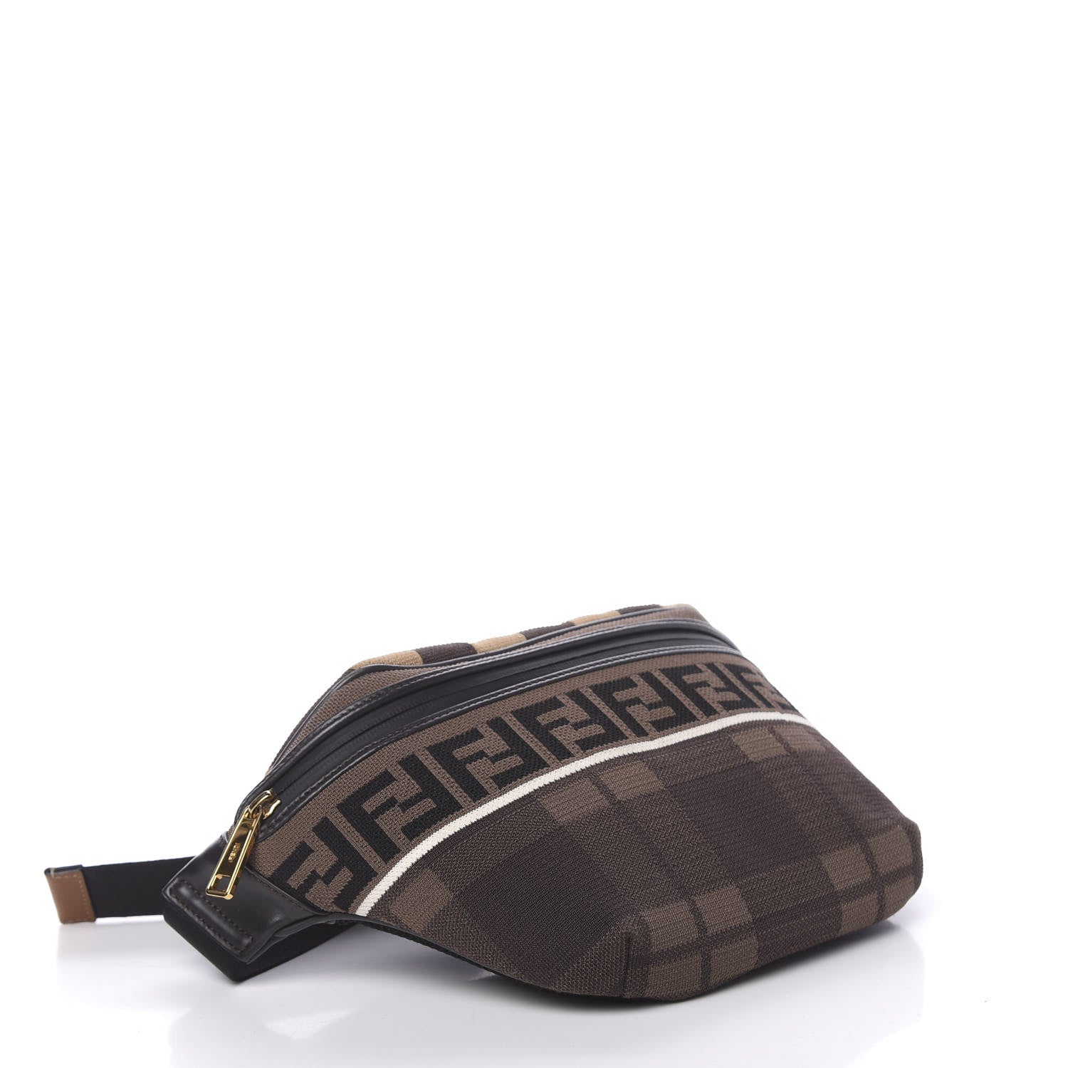 Fendi Vitello Century Maglia Pattern Mix Belt Bag Havana 4 of 9