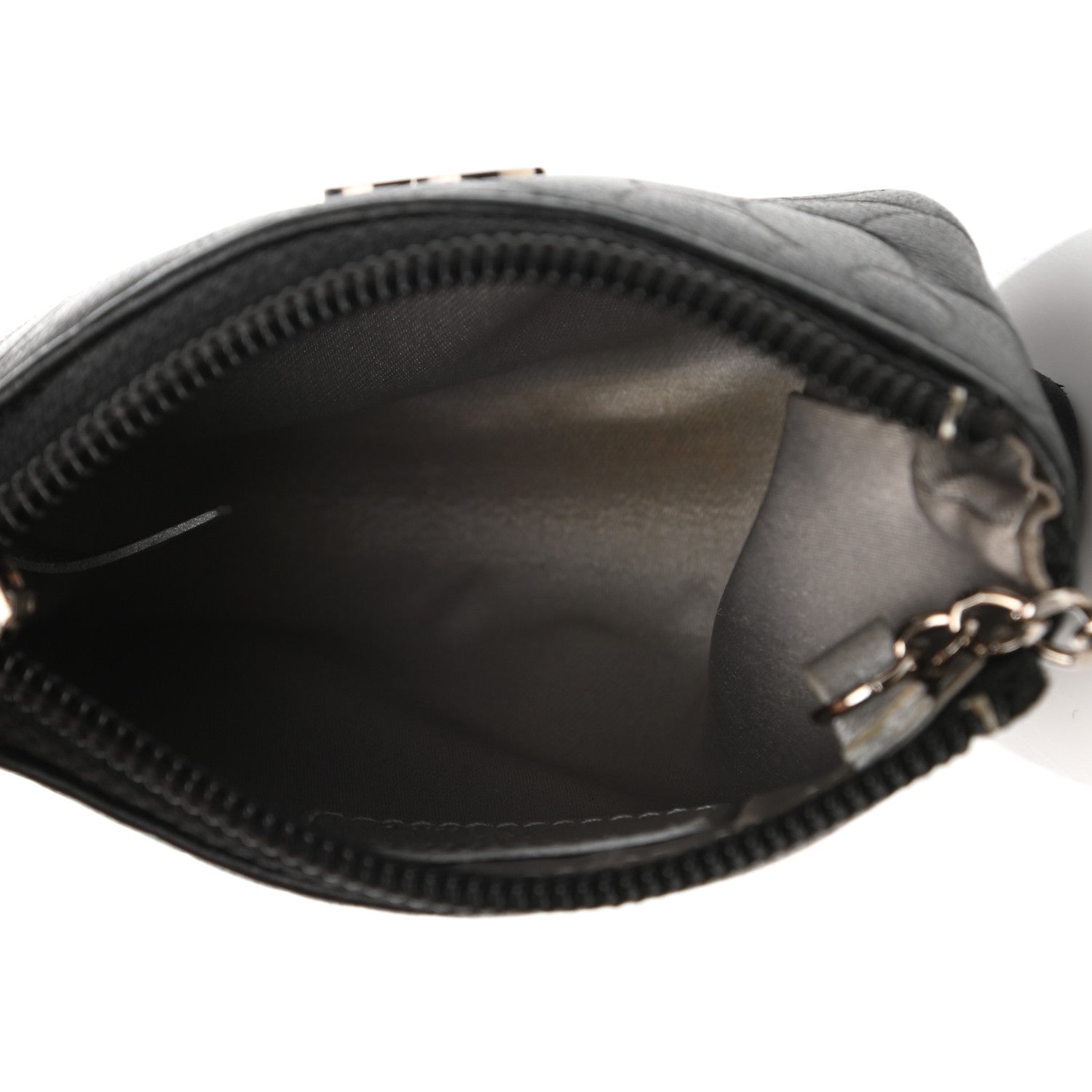 Chanel Lambskin Camellia Embossed Key Holder Case Black 5 of 8