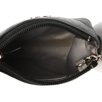 Chanel Lambskin Camellia Embossed Key Holder Case Black 5 of 8