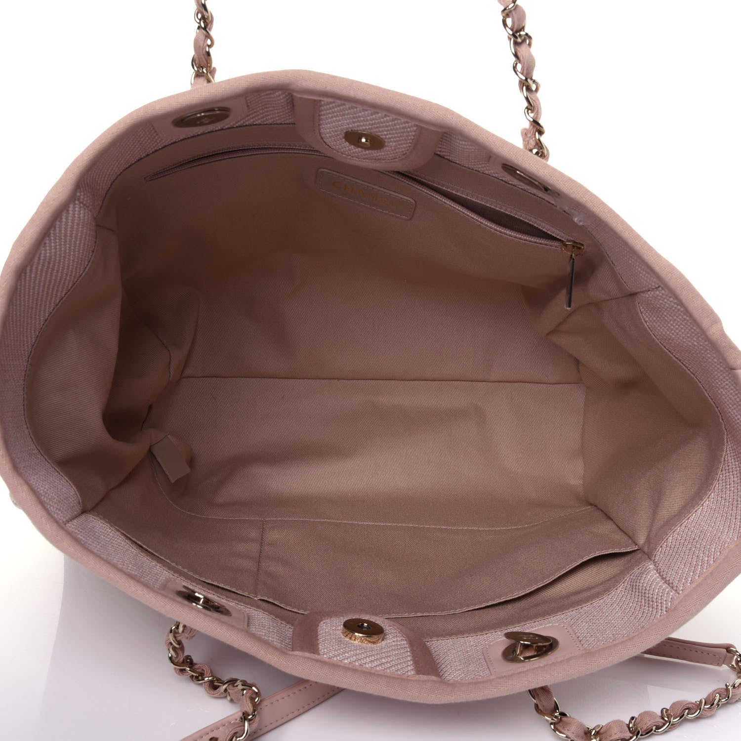 Chanel Mixed Fibers Calfskin Small Deauville Tote Beige 4 of 10