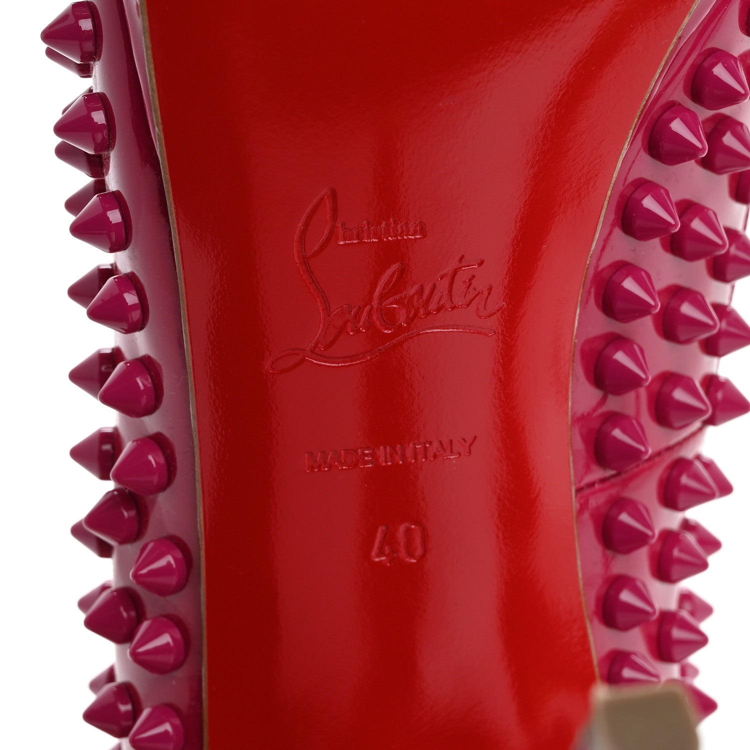 Christian Louboutin Patent Yolanda Spikes 120 Pumps 40 Grenadine 8 of 10