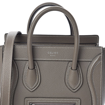 Celine Drummed Calfskin Nano Luggage Souris 7 of 9