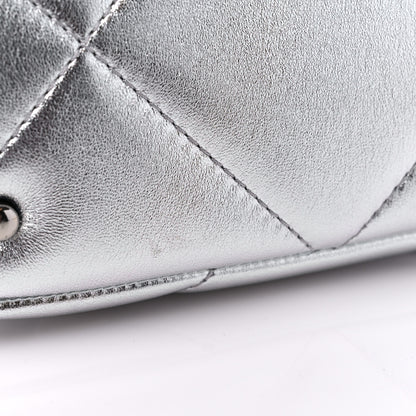 Valentino Garavani Metallic Nappa Small Roman Stud The Handle Bag Silver 9 of 9