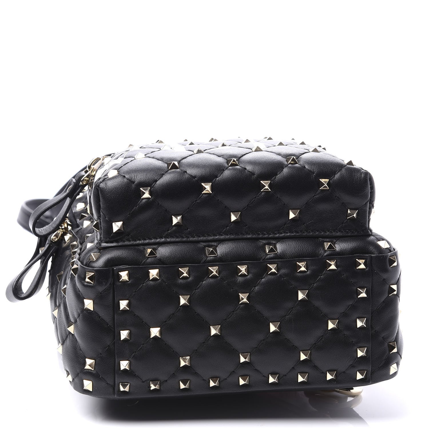Valentino Garavani Lambskin VLTN Print Quilted Mini Rockstud Spike Backpack Black 3 of 8