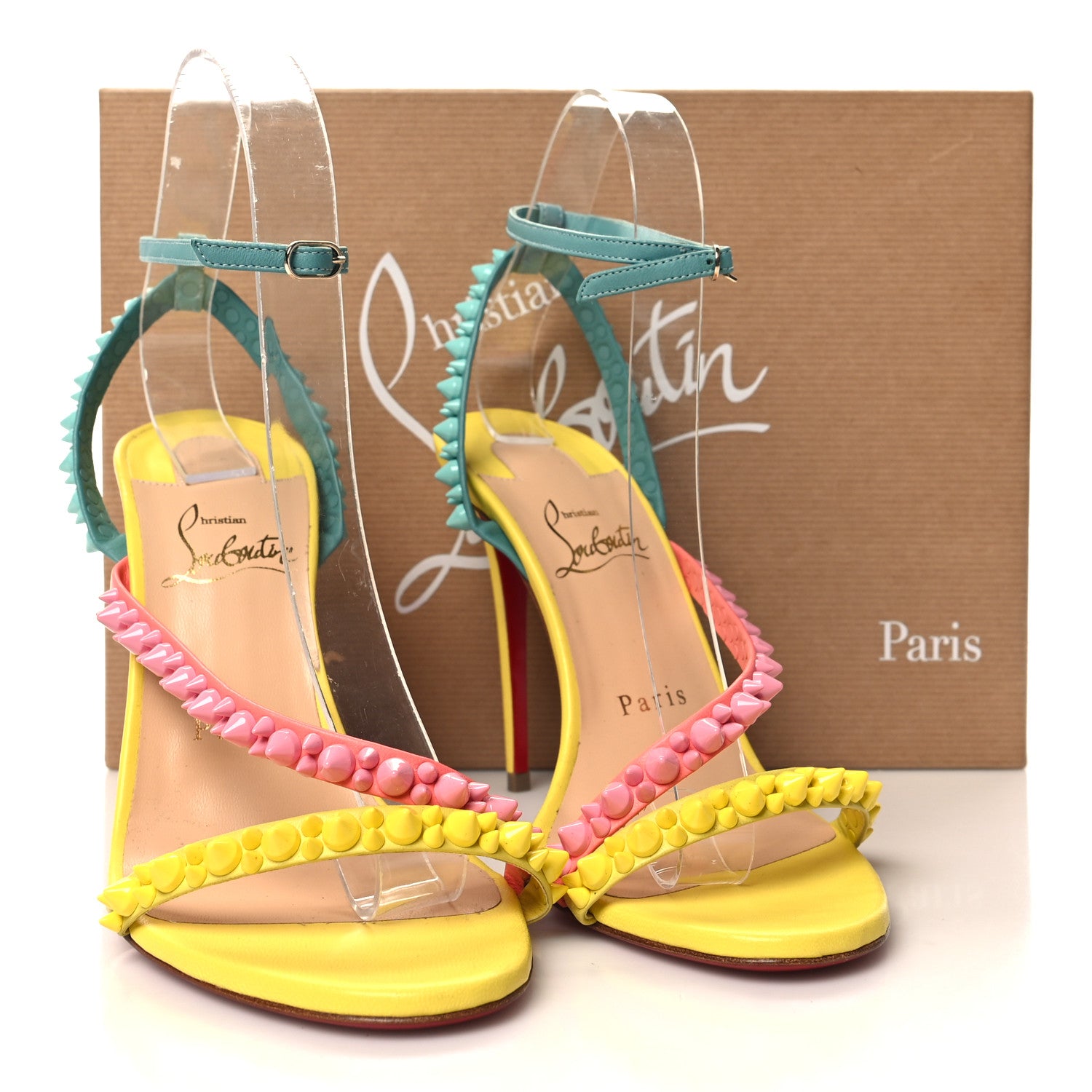 Christian Louboutin Nappa Spikes Mafaldina 100 Sandals 37.5 Version Multi 10 of 10
