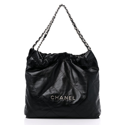 Chanel Shiny Calfskin Quilted Chanel 22 Black 3 of 10